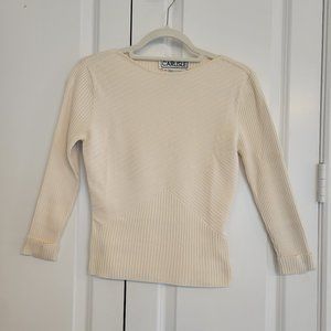 Carlisle cream silk knit top, size M